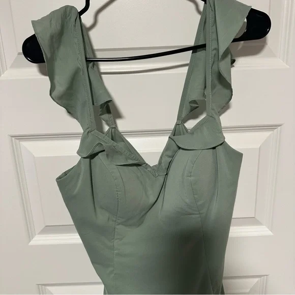 Azazie Arela Dress Stretch Matcha Green A12 - Picture 7 of 11